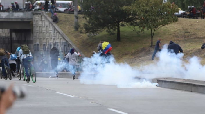 Esmad, disturbios en Banderas, Bogotá