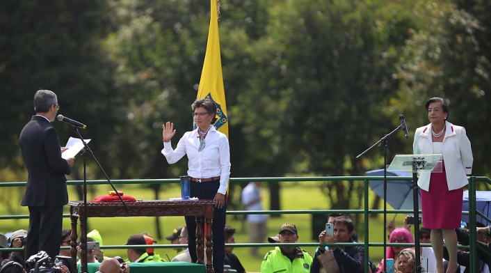 Toma de juramento de Claudia López en su posesión como alcaldesa de Bogotá