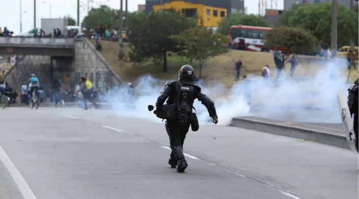 Esmad, disturbios en Banderas, Bogotá