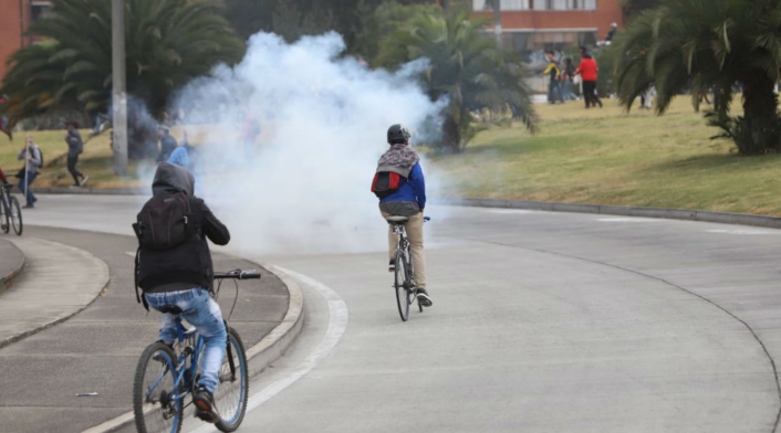 Esmad, disturbios en Banderas, Bogotá