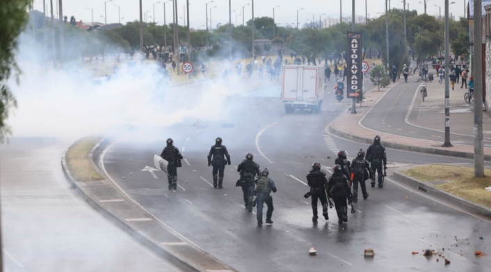 Esmad, disturbios en Banderas, Bogotá