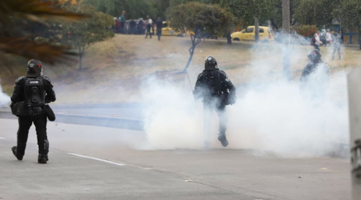 Esmad, disturbios en Banderas, Bogotá