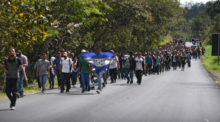 Caravana de hondureños hacia Guatemala