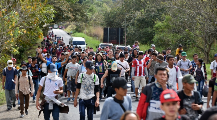 Caravana de hondureños hacia Guatemala