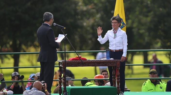 Toma de juramento de Claudia López en su posesión como alcaldesa de Bogotá