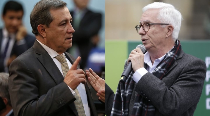 Los senadores Ernesto Macías y Jorge Robledo.