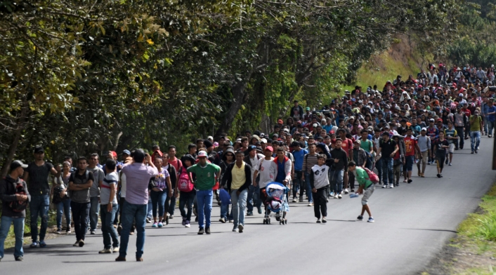 Caravana de hondureños hacia Guatemala