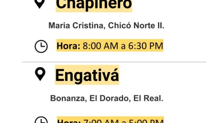 Cortes de luz en Bogotá para el jueves