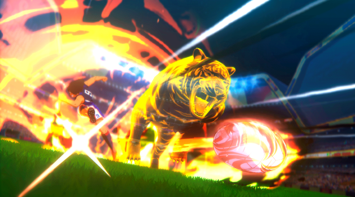 Stive Hyūga hace el tiro del tigre