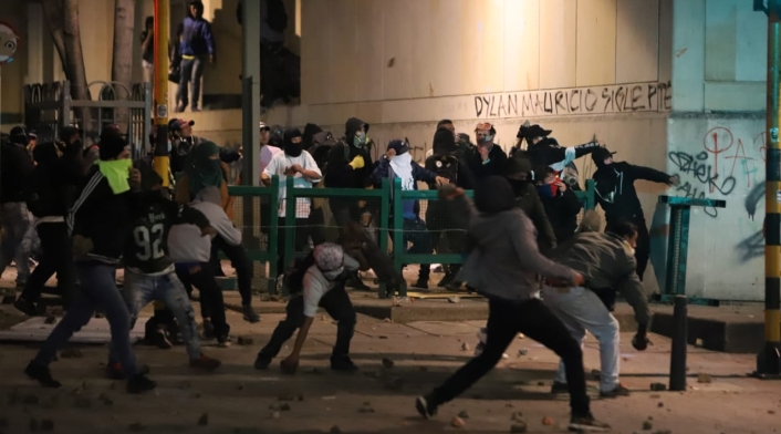Enfrentamientos en la Plaza de Bolívar