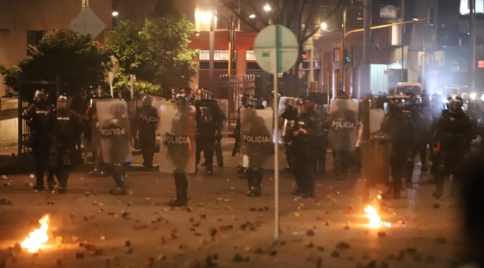 Enfrentamientos en la Plaza de Bolívar