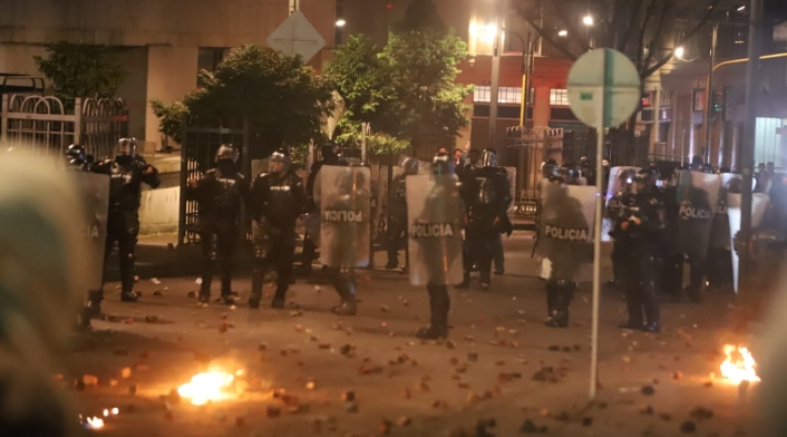 Enfrentamientos en la Plaza de Bolívar
