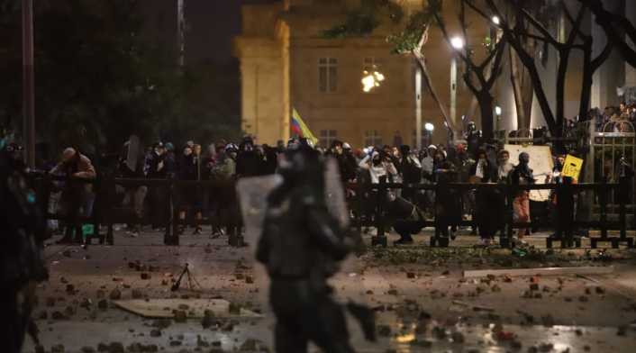 Enfrentamientos en la Plaza de Bolívar