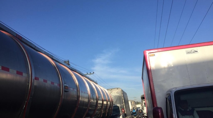 Protesta de camioneros en Bogotá