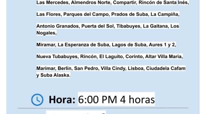 Cortes de agua para el martes 04 de febrero