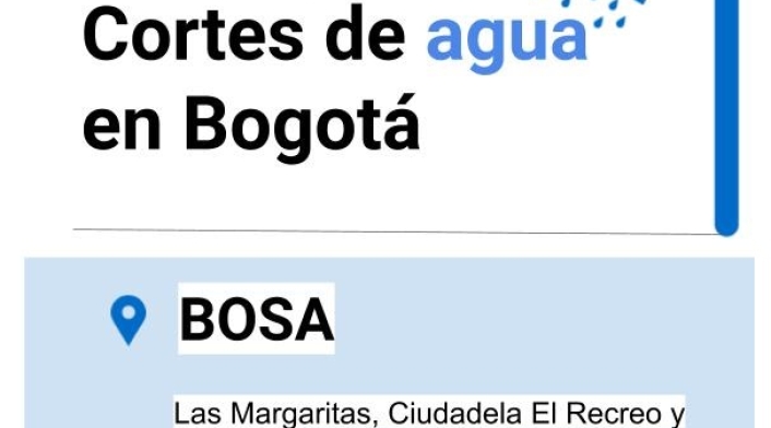 Cortes de agua para el viernes 14 de febrero
