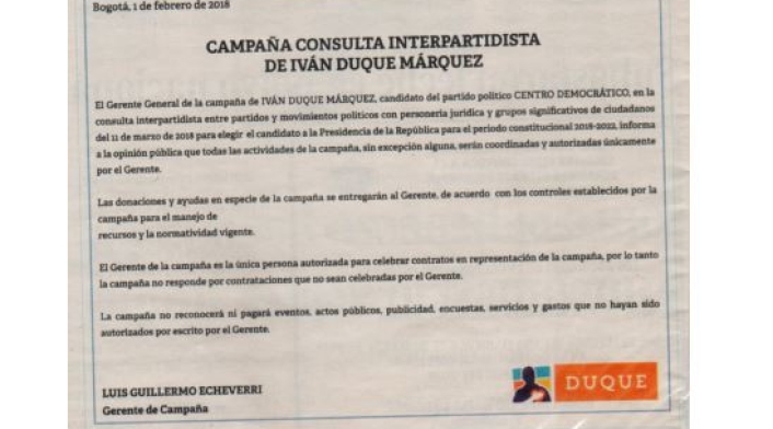Campaña Duque Presidente