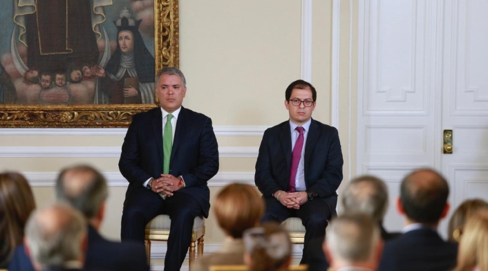 Presidente Iván Duque y fiscal Francisco Barbosa