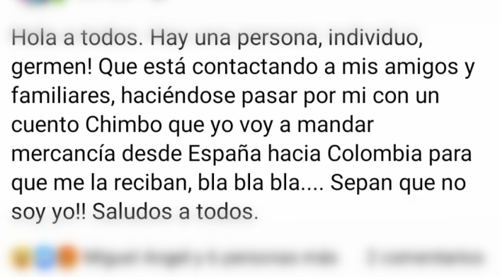 Pantallazo de alerta