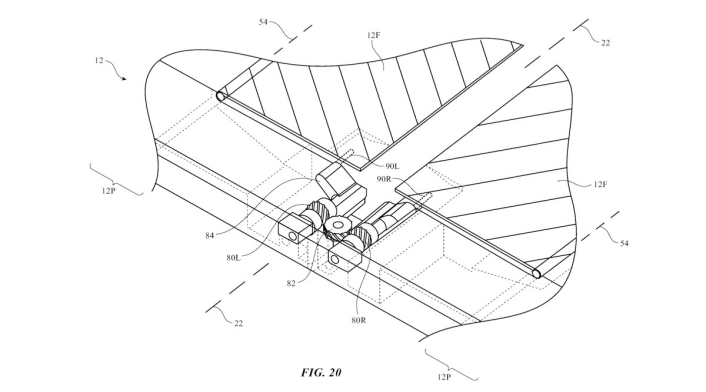 Plano patente de iPhone plegable