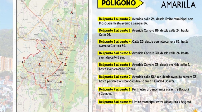 Polígono con alerta amarilla