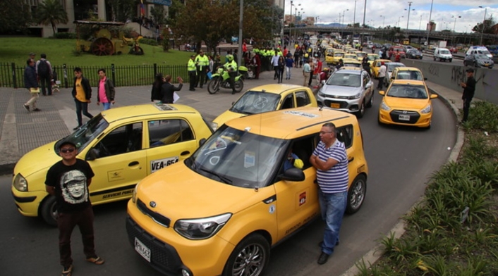 Taxistas en Bogotá