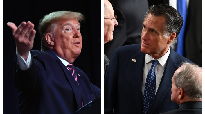Donald Trump y Mitt Romney enfrentados en juicio político Donald Trump y Mitt Romney