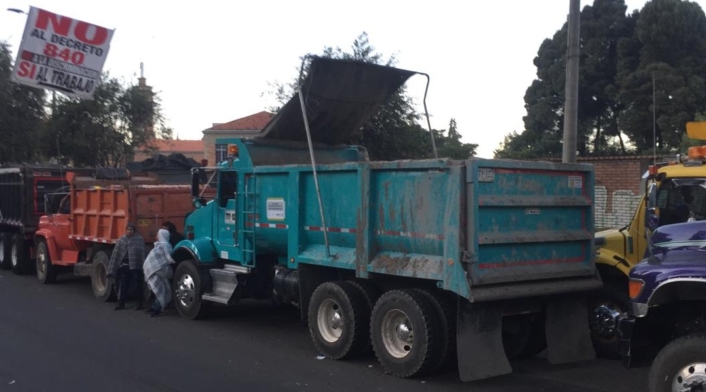 Protesta de camioneros en Bogotá
