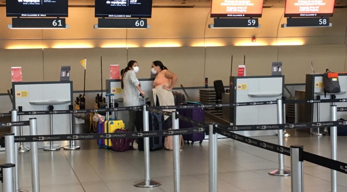 Controles por coronavirus en el aeropuerto El Dorado