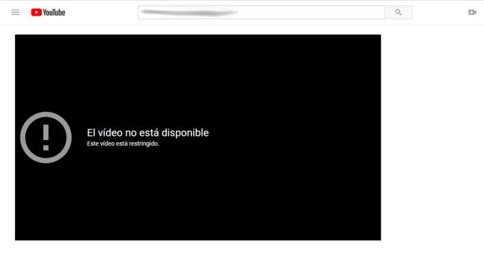 Video no disponible en Youtube