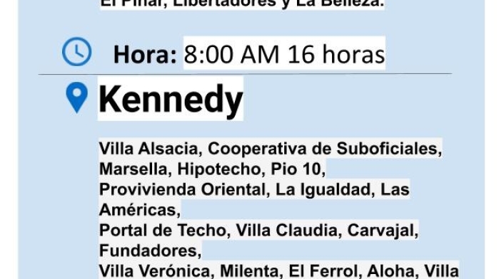 Cortes de agua para el jueves 12 de marzo