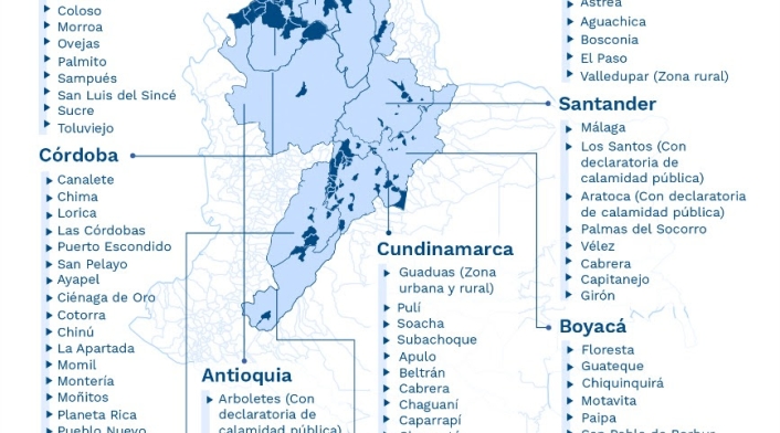 Municipios con problemas de agua.