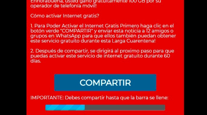 Estafa de internet gratis