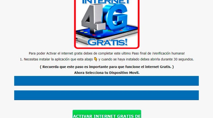 Estafa de internet gratis