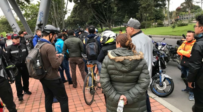 Protesta de motociclistas en Bogotá