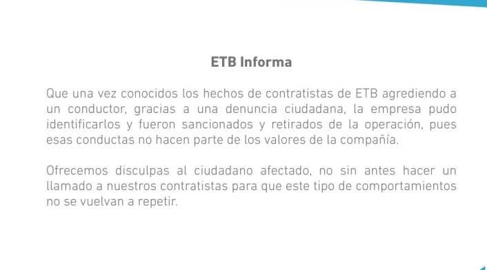 Comunicado ETB Comunicado ETB