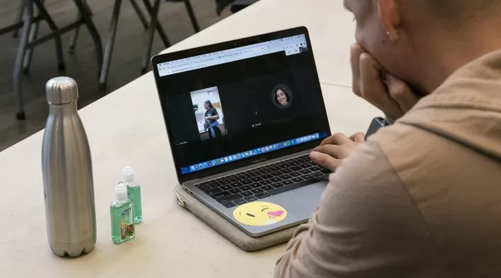Usuario mantiene una videoconferencia