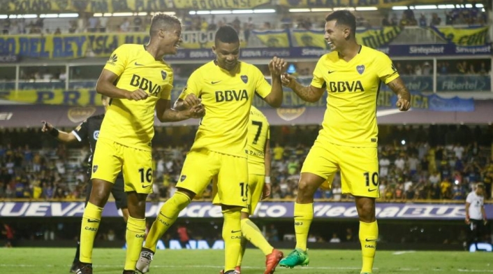 Wilmar Barrios, Frank Fabra y Edwin Cardona en Boca Juniors