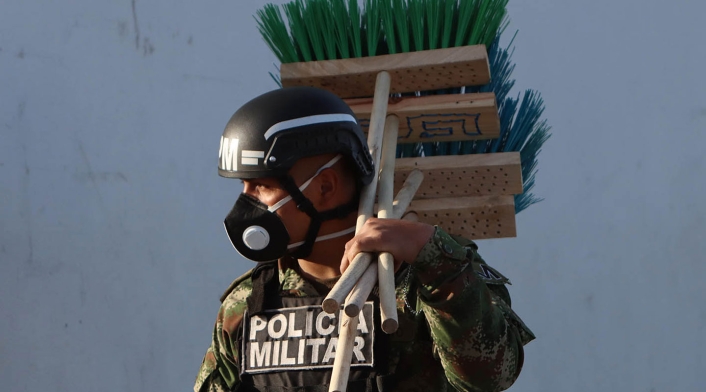 Así fue el proceso de desinfección de Corabastos en Bogotá en medio de la amenaza del coronavirus.