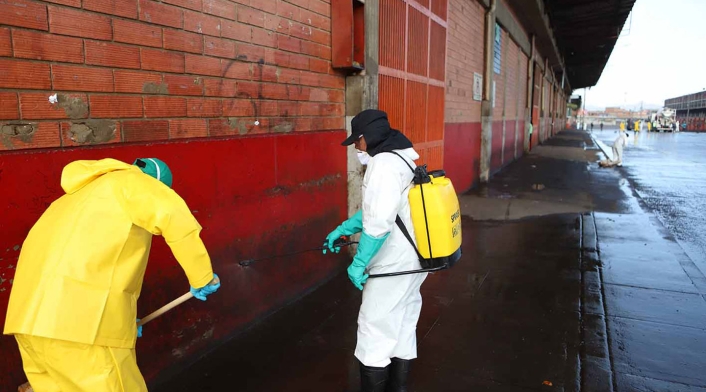 Así fue el proceso de desinfección de Corabastos en Bogotá en medio de la amenaza del coronavirus.
