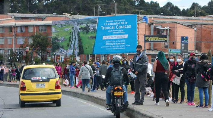 Bloqueos en portal de Usme en medio de la cuarentena en Bogotá Bloqueos en portal de Usme en medio de la cuarentena en Bogotá