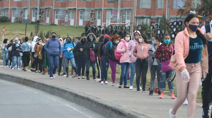 Bloqueos en portal de Usme en medio de la cuarentena en Bogotá Bloqueos en portal de Usme en medio de la cuarentena en Bogotá