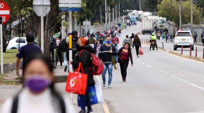 Bloqueos en portal de Usme en medio de la cuarentena en Bogotá Bloqueos en portal de Usme en medio de la cuarentena en Bogotá