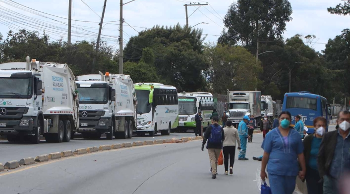 Bloqueos en portal de Usme en medio de la cuarentena en Bogotá Bloqueos en portal de Usme en medio de la cuarentena en Bogotá