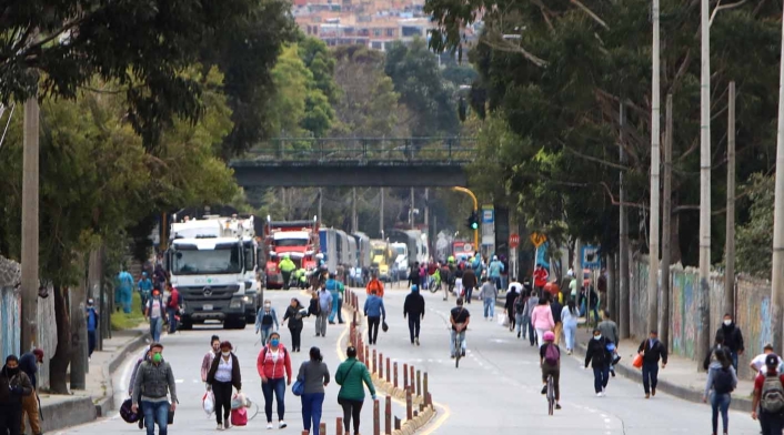Bloqueos en portal de Usme en medio de la cuarentena en Bogotá Bloqueos en portal de Usme en medio de la cuarentena en Bogotá