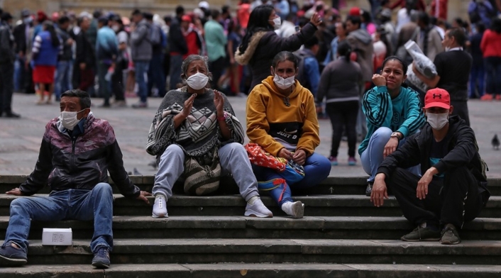 Protesta de migrantes venezolanos en Bogotá