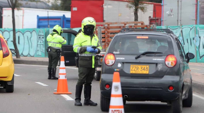 Retén de Policía en Bogotá
