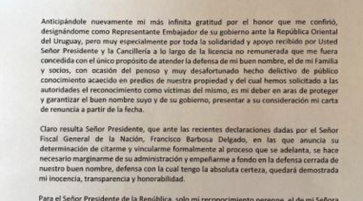 FERNANDO SANCLEMENTE RENUNCIÓ A LA EMBAJADA FERNANDO SANCLEMENTE RENUNCIÓ A LA EMBAJADA