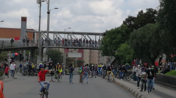 Así están las protestas en Suba en medio de la cuarentena.