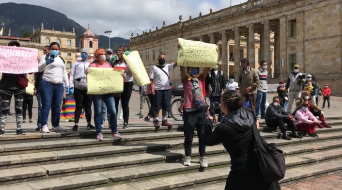 protesta plaza de Bolívar